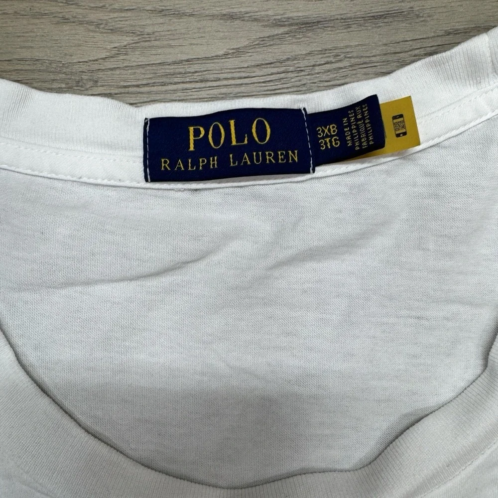 Polo Ralph Lauren USA Big Pony T Short Men's Sz 3XB White July 4 Patriotic